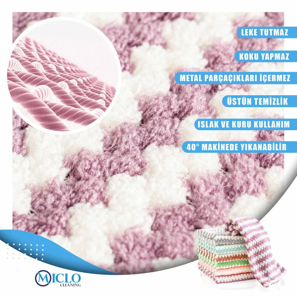 Yumuşak Doku | Puf Bez | Süper Emici Sihirli Mutfak, Bulaşık Tezgah Bezi | x3 Adet - Zikzak Desen