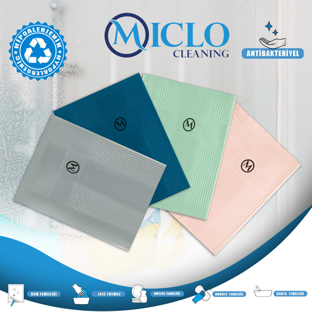 Mikrofiber Temizlik Bezi | 4lü Paket | Somon Serisi | 40x60cm