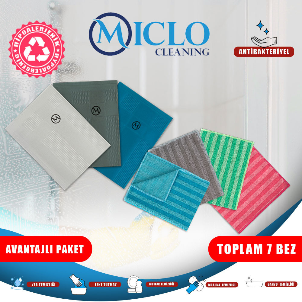 Mikrofiber Mutfak & Banyo Zor Kir Bezi 4’lü Paket + 3’l Miclo Cleaning