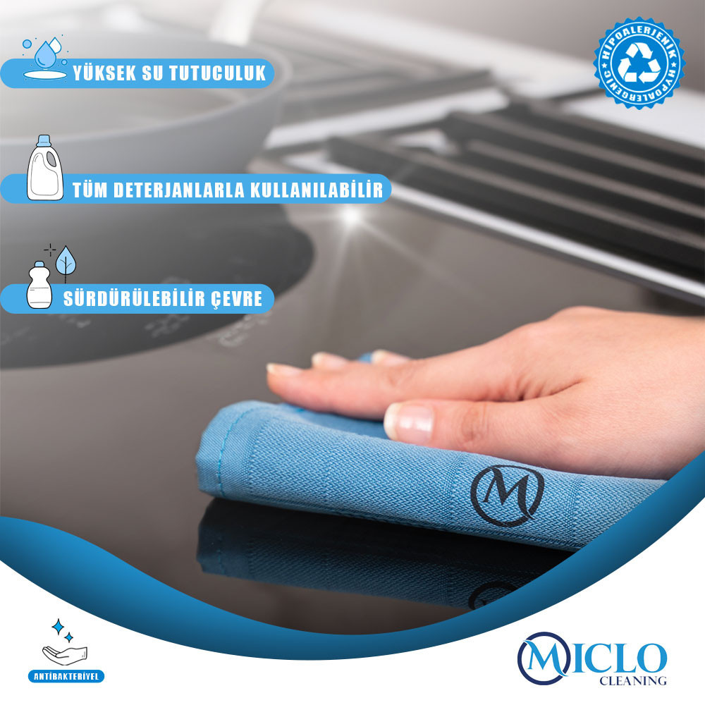 Mikrofiber Mutfak & Banyo Zor Kir Bezi 4’lü Paket + 3’l Miclo Cleaning