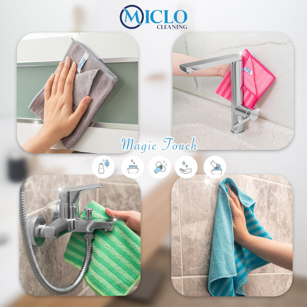 Mikrofiber Mutfak & Banyo Zor Kir Bezi 4’lü Paket + 3’l Miclo Cleaning