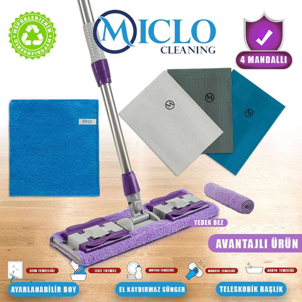 Mandallı Mop+3lü Bez+yer Bezi (efsane Set)