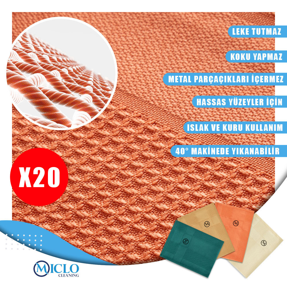 4lü Temizlik Bezi - Sihirli Bez - 20 Paket - Zümrüt Seri - Toptan Fiyat